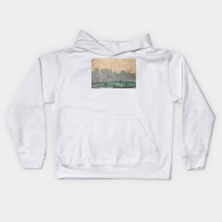 Winter Landscape with Evening Sky by Claude Monet Kids Hoodie